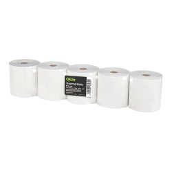 Okin Carbonless 2 Ply Paper Roll 76x76mm, Pack of 5